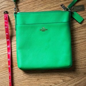 Kelly green Kitt Coach leather crossbody handbag
